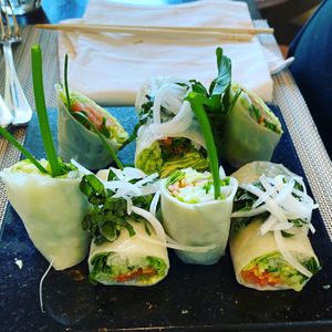 Fresh spring rolls  at Azur - Four Seasons Hotel in Tunis