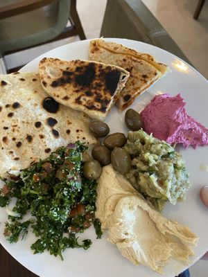 Beetroot hummus, olives and more at Azur - Four Seasons Hotel in Tunis