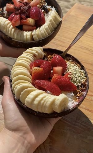 Smoothie bowls, 200 pesos each   at Organi-K in Sayulita