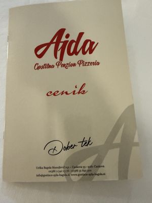 Menu  at Gostilna in Picerija Ajda in Cankova