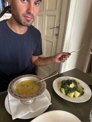 Potatoes with nettle pesto  at The Singing Nettle - Žara iz duvara in Sarajevo