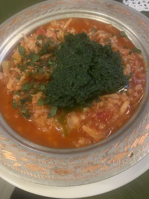 Rice and carrot and tomato and nettles!  at The Singing Nettle - Žara iz duvara in Sarajevo