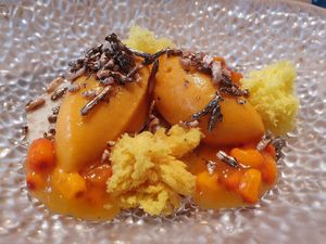 course 4 of 4 course menu (55€) dessert at Naturell in Ghent