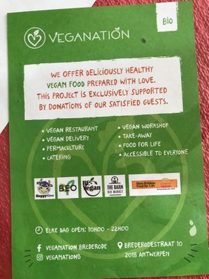 Their flyer  at Veganation in Antwerpen