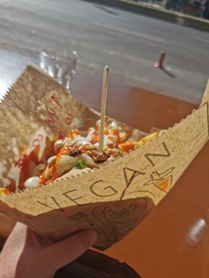 Vegan mayonnaise and cheese at Vegan 365 Kitchen in Skopje