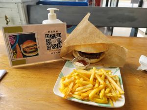 Veggieburger at Vegan 365 Kitchen in Skopje