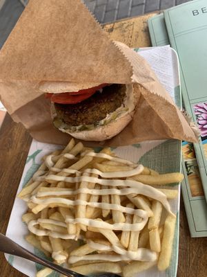 Vega burger  at Vegan 365 Kitchen in Skopje