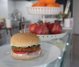 Soyburger at Vegan 365 Kitchen in Skopje