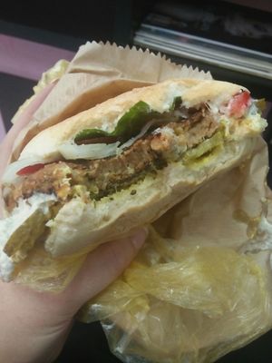 Veggie burger,  so tasty at Vegan 365 Kitchen in Skopje