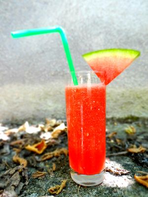 New item on the menu - fresh watermelon juice, the ultimate refreshment for hot summer days at Vegan 365 Kitchen in Skopje