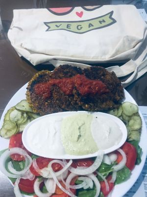 yum yummm at Vegan 365 Kitchen in Skopje