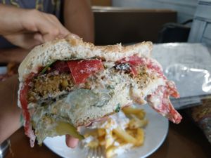 Veggieburger  at Vegan 365 Kitchen in Skopje