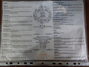 Main dishes menu at Vegan 365 Kitchen in Skopje