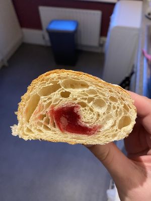 Raspberry croissant  at Coughlans Bakery - London Rd in Croydon