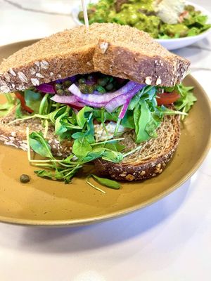 Rainbow veggie sandwich   at Tribal All Day Cafe in Dallas