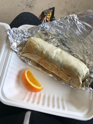 veggie burrito - hold eggs, extra potatoes  at Looney Bean in Bishop