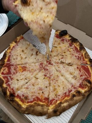 Cheesy Vegan cheese pizza! Yum!   at Pizzeria & Trattoria da Lino in Santa Fe