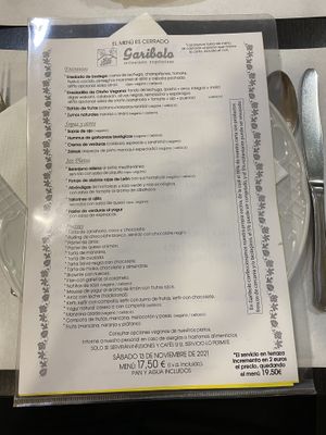Menú  at Garibolo in Bilbao