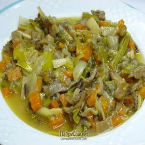 Veggetables and mushroom with white wine stew at Garibolo in Bilbao