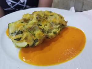 Calabacin relleno at Garibolo in Bilbao