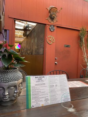 Backyard seating   at Red House Pizza in San Diego