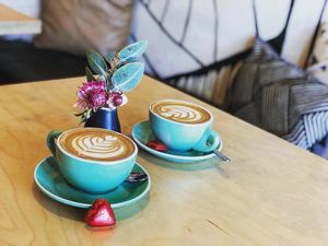 Delicious Coffee range with almond milk and soy milk available  at Dbl Ristretto in Springwood