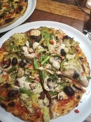 Gourmet vegetarian with vegan cheese at Monte's in Blaxland