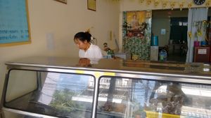 The owner at Raan Ahaan Jai Vegetarian Restaurant in Nakhon Phanom
