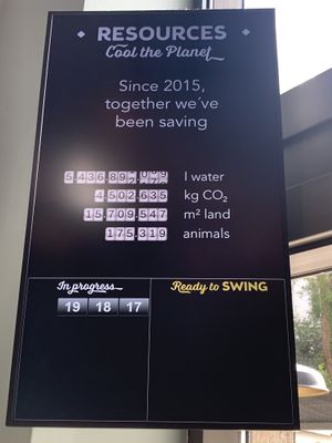 Never seen this before, having some facts displayed like this gives you feel good factor! Brilliant!!  at Swing Kitchen - Währinger Straße in Vienna