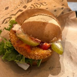 Bavarian burger  at Swing Kitchen - Währinger Straße in Vienna