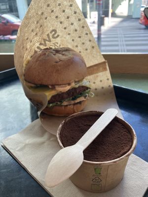 Mexican burger and tiramisu   at Swing Kitchen - Währinger Straße in Vienna