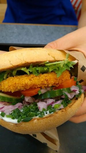 wiener schnitzel burger - awesome! at Swing Kitchen - Währinger Straße in Vienna