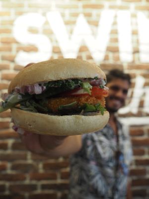 Vegan schnitzel at Swing Kitchen - Währinger Straße in Vienna