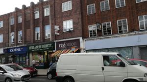 Front sign at Red Onion Cafe in Ruislip