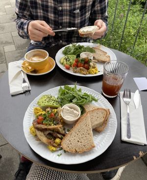 Tofu scramble  at Jaskolka in Warsaw