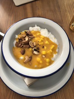 Mango sticky rice  at Jaskolka in Warsaw