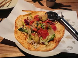 The pizza styled Mongolian Bread thingy!  at Monpan Shokudo in Kyoto