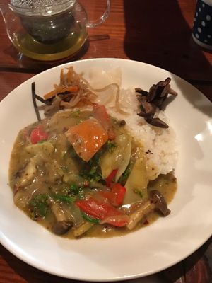 Japanese style vegetable curry with rice at Monpan Shokudo in Kyoto