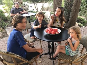 At the Orchids Cafe  at Orchid Garden in Jerusalem