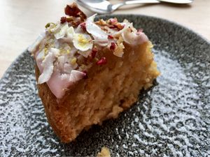 Pistachio and Rose Bundt Cake at The Hepworth Cafe in Wakefield