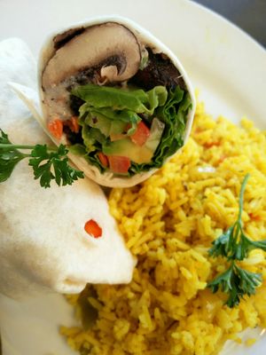 Vegan Jerk Mushroom Wrap at Jamaican Kitchen in Kamloops