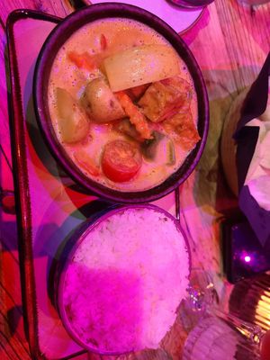 Golden curry with tofu and jasmine rice at Mango Thai - Portswood in Southampton