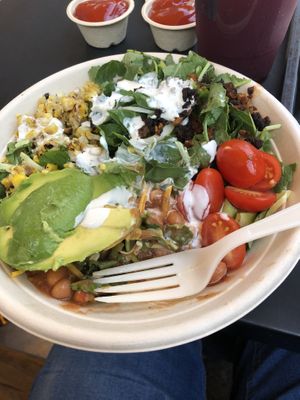 The saddest taco bowl- we could not even eat it! at Veggie Grill in Chicago