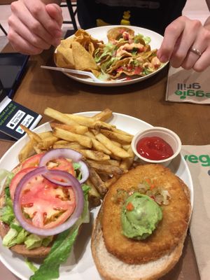 Sante fe chicken & beyond tacos at Veggie Grill in Chicago
