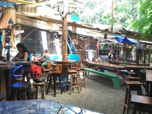 flutterby house restaurant / bar area at Flutterby House in Uvita