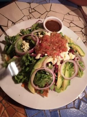 Taco salad at Flutterby House in Uvita