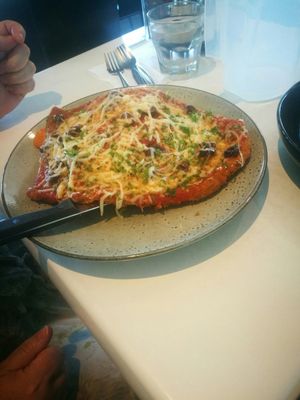 Vegan parma at La Porchetta in Altona Meadows