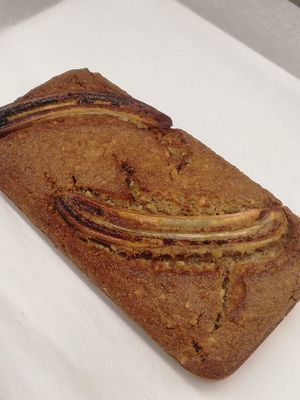 Banana bread.

Photo by: Borbona vegan catering on Facebook at Borbona in Ljubljana
