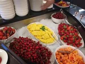 Fruit.

Photo by: Borbona vegan catering on Facebook at Borbona in Ljubljana