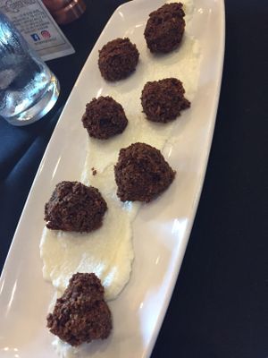 Falafels on ‘hummus’ at The Copper Vault in Springfield